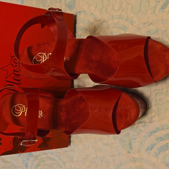 Pleaser Red Platform Heels - Picture 4 of 5